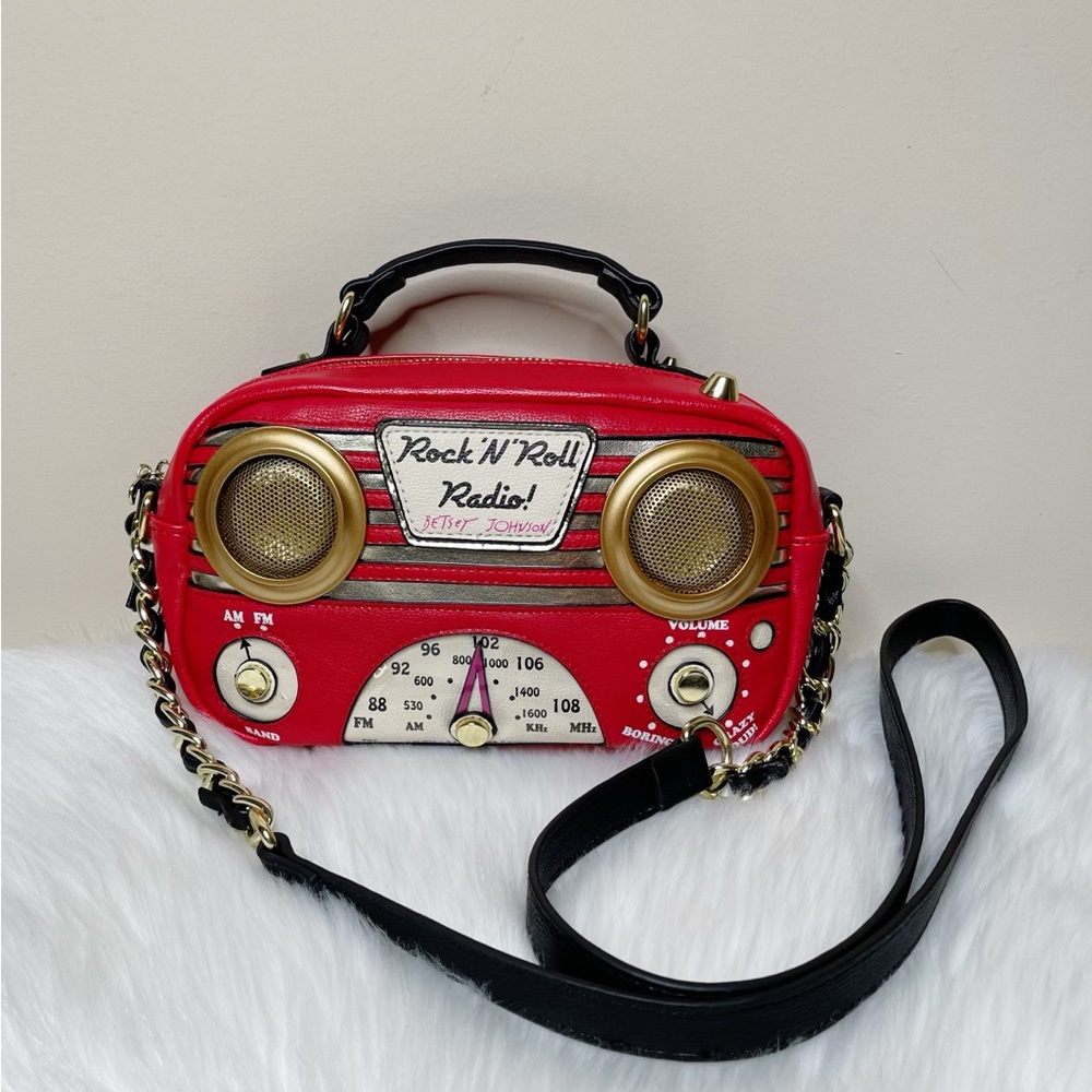 Betsey Johnson Crossbody Radio Purse Rock n Roll RARE